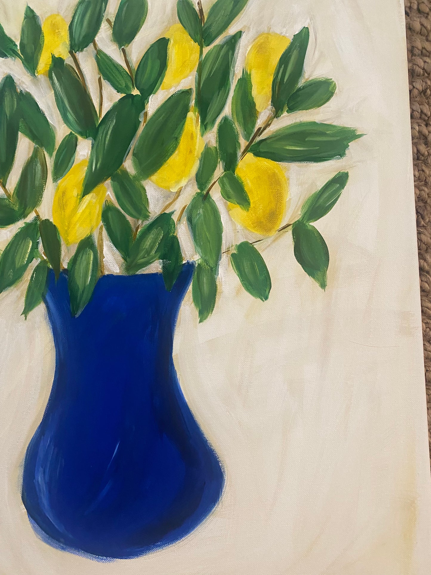 Lemon branches in Blue Vase