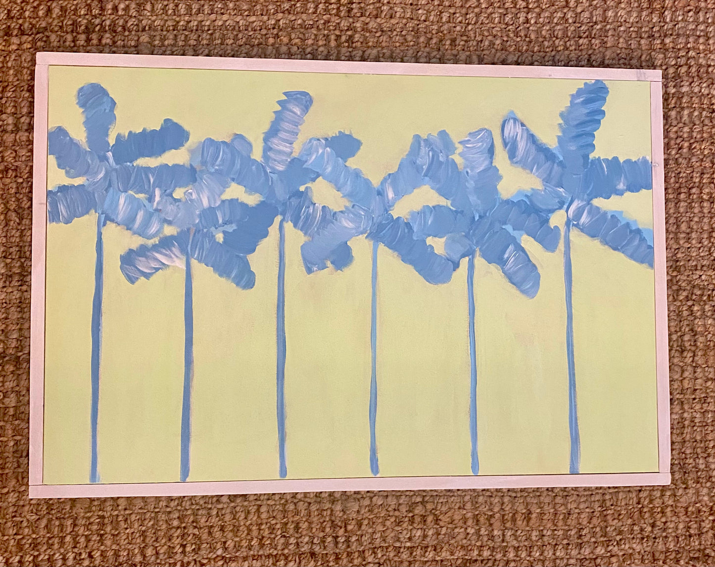 Abstract Blue Palm Trees